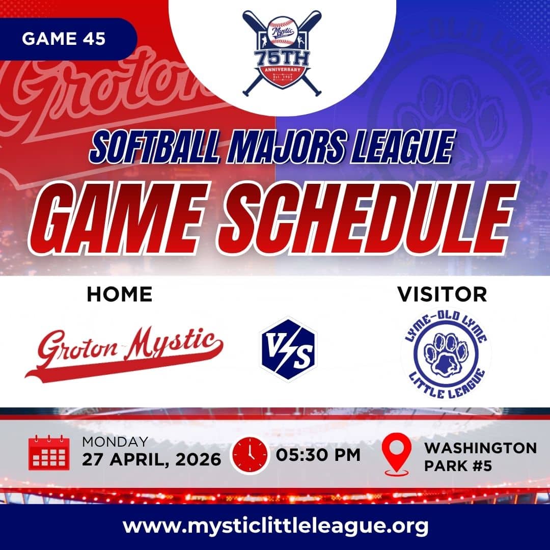 Majors Groton Mystic vs Lyme-Old Lyme Little League