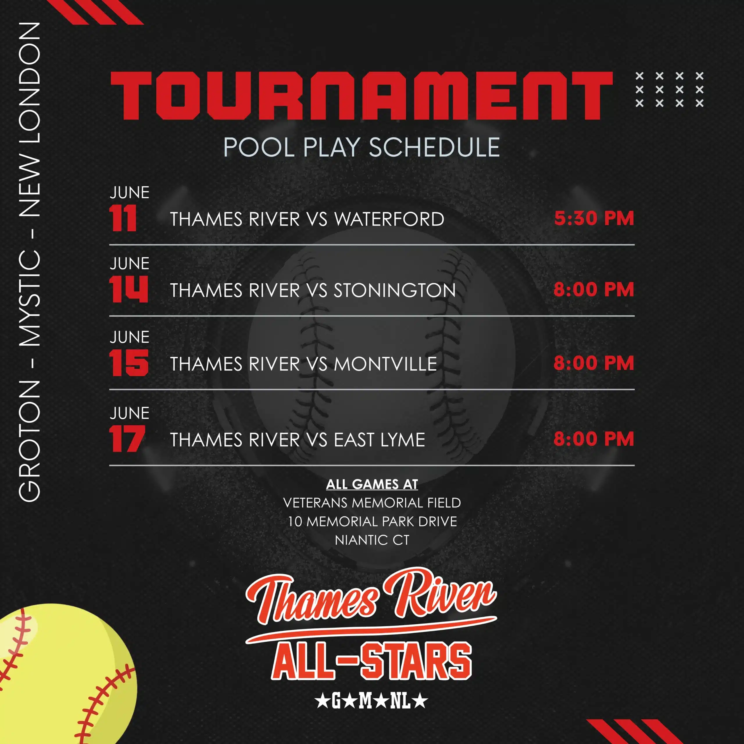 Softball Allstars Schedule