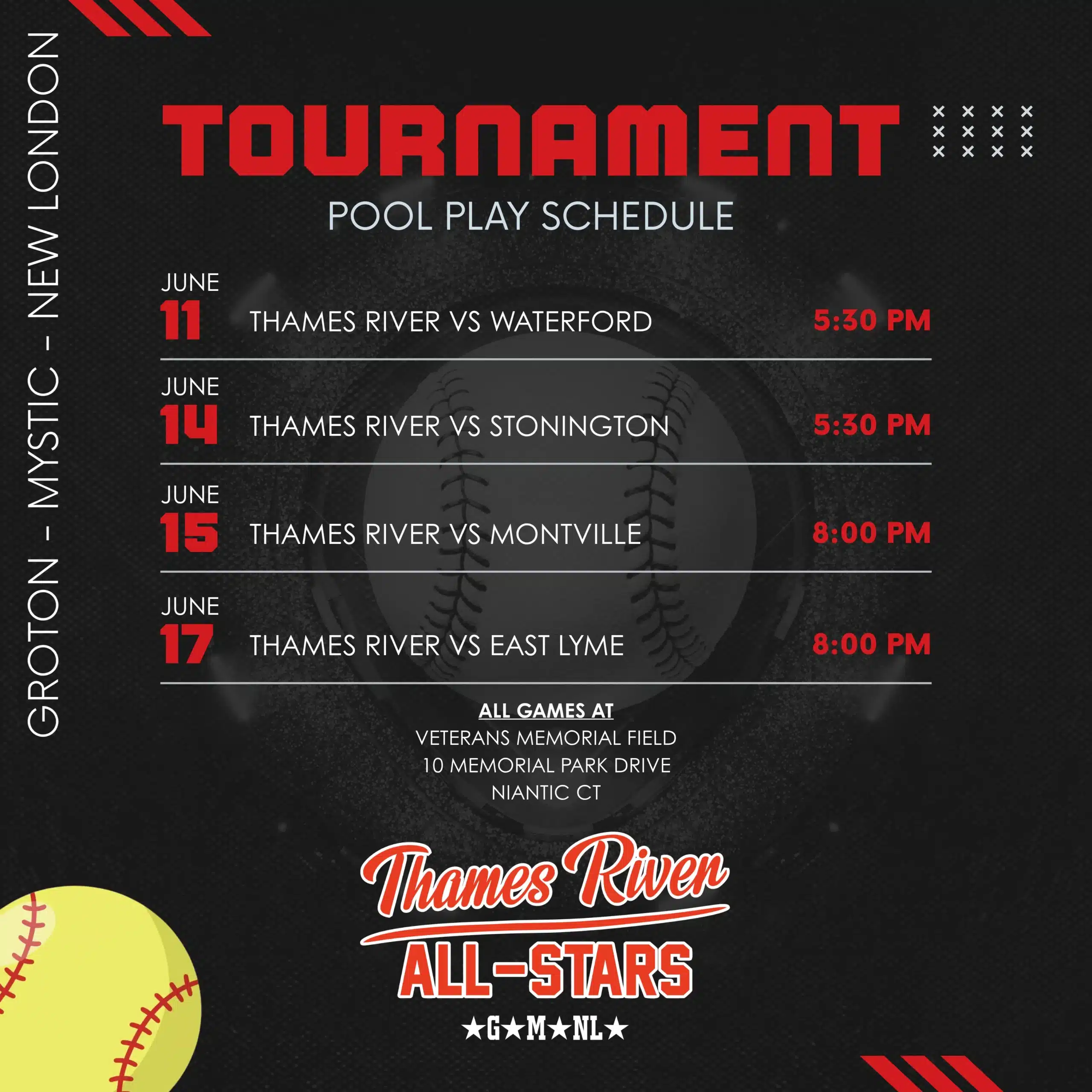 Softball Majors Schedule Softball Majors Schedule